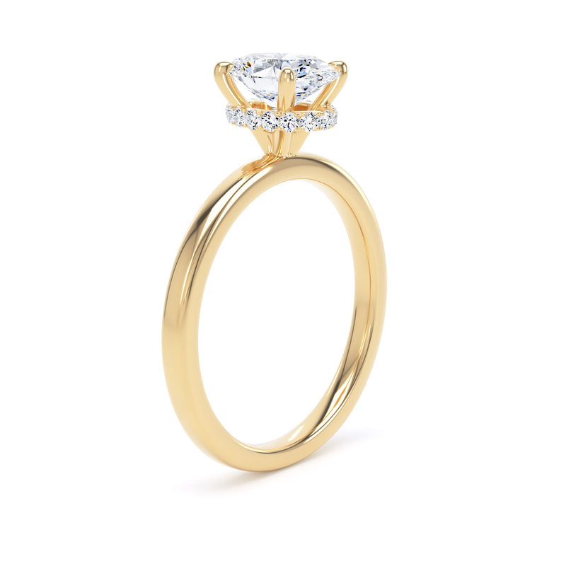 Marie Oval Cut Engagement Ring in 9ct Yellow Gold