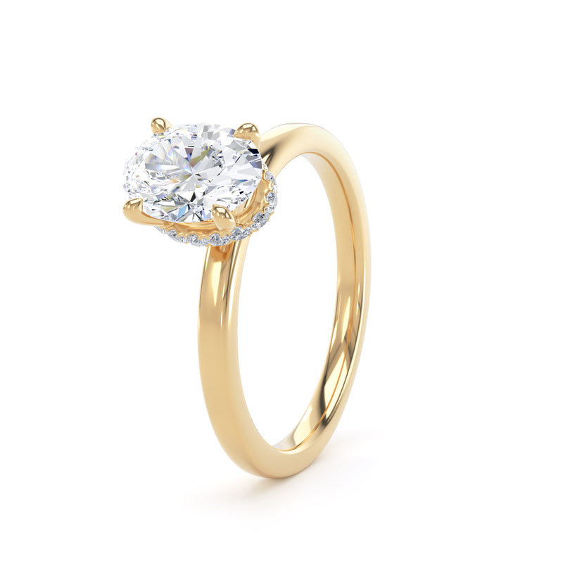 Marie Oval Cut Engagement Ring in 9ct Yellow Gold