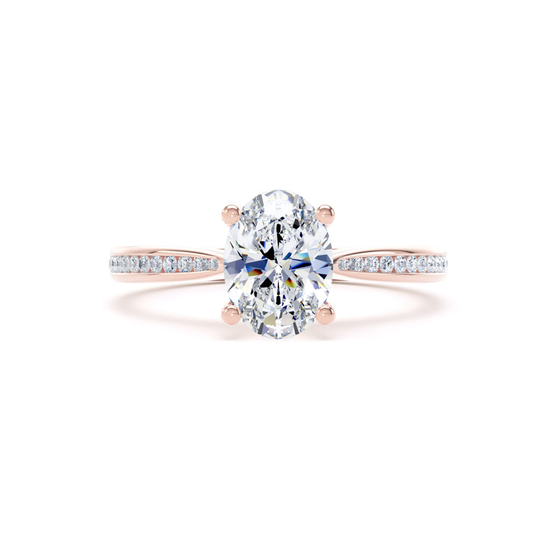 Mara Oval Cut Engagement Ring in 18ct Rose Gold