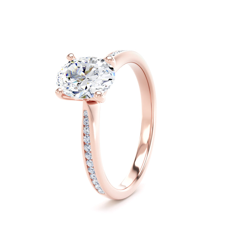 Mara Oval Cut Engagement Ring in 9ct Rose Gold