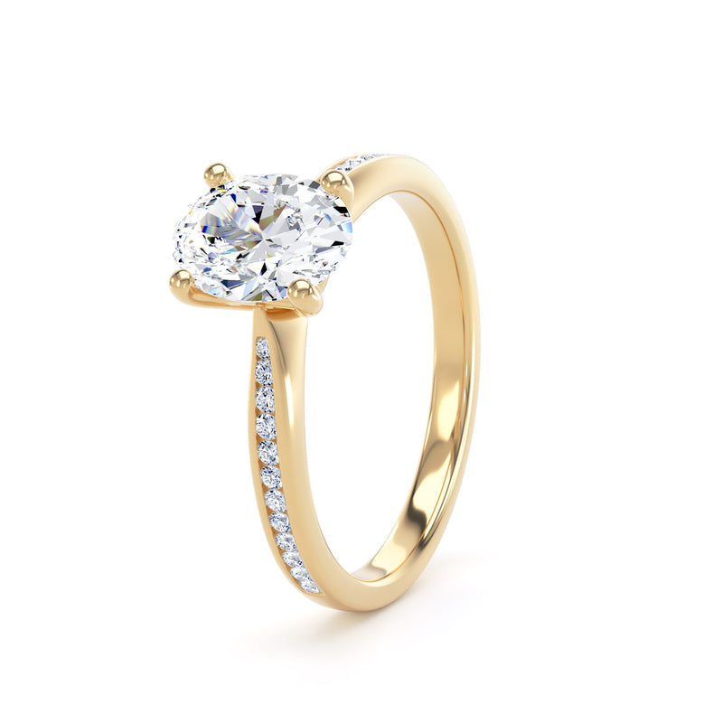 Mara Oval Cut Engagement Ring in 18ct Yellow Gold