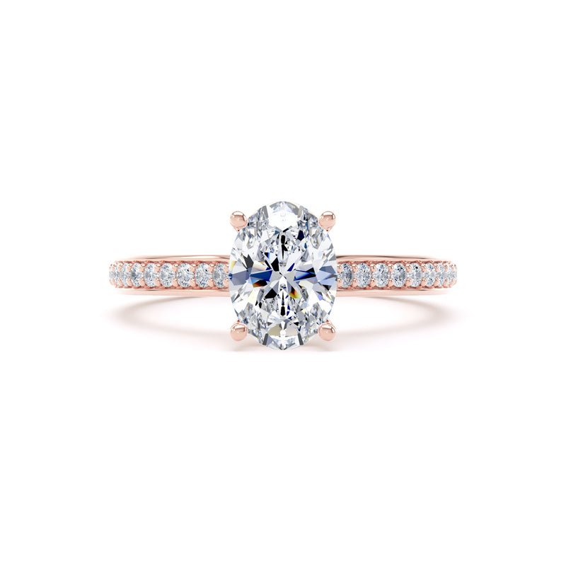 Mae Oval Cut Engagement Ring in 18ct Rose Gold