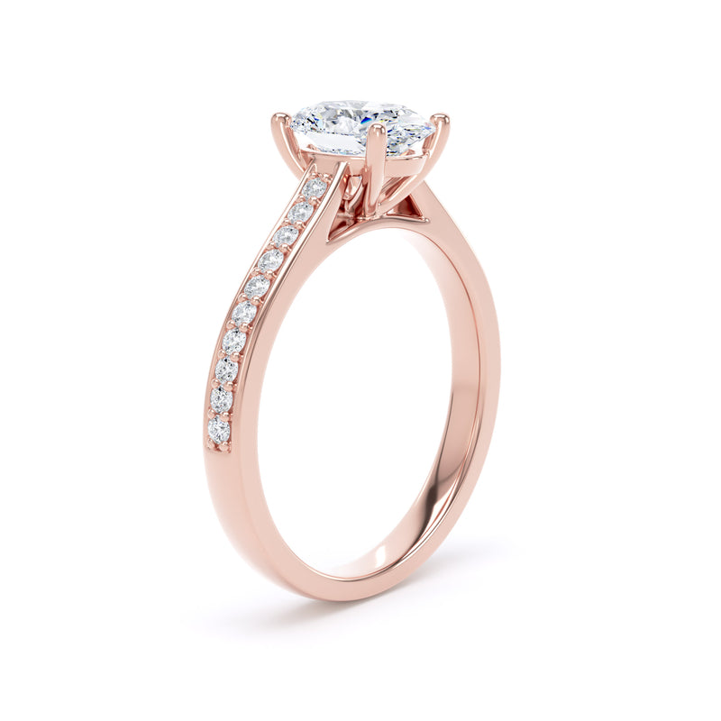 Mae Oval Cut Engagement Ring in 18ct Rose Gold