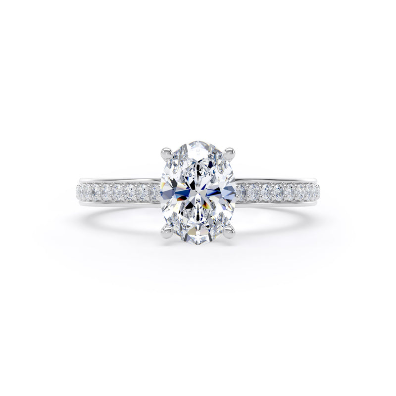 Mae Oval Cut Engagement Ring in 9ct White Gold