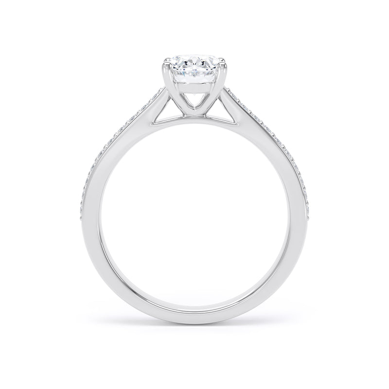Mae Oval Cut Engagement Ring in 18ct White Gold