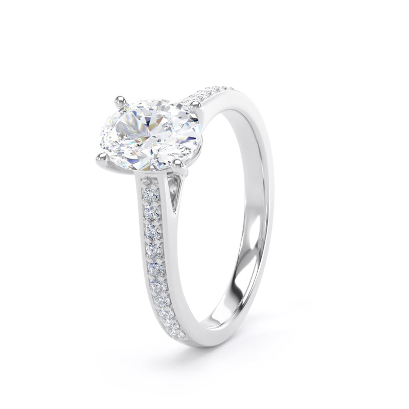 Mae Oval Cut Engagement Ring in Platinum 950
