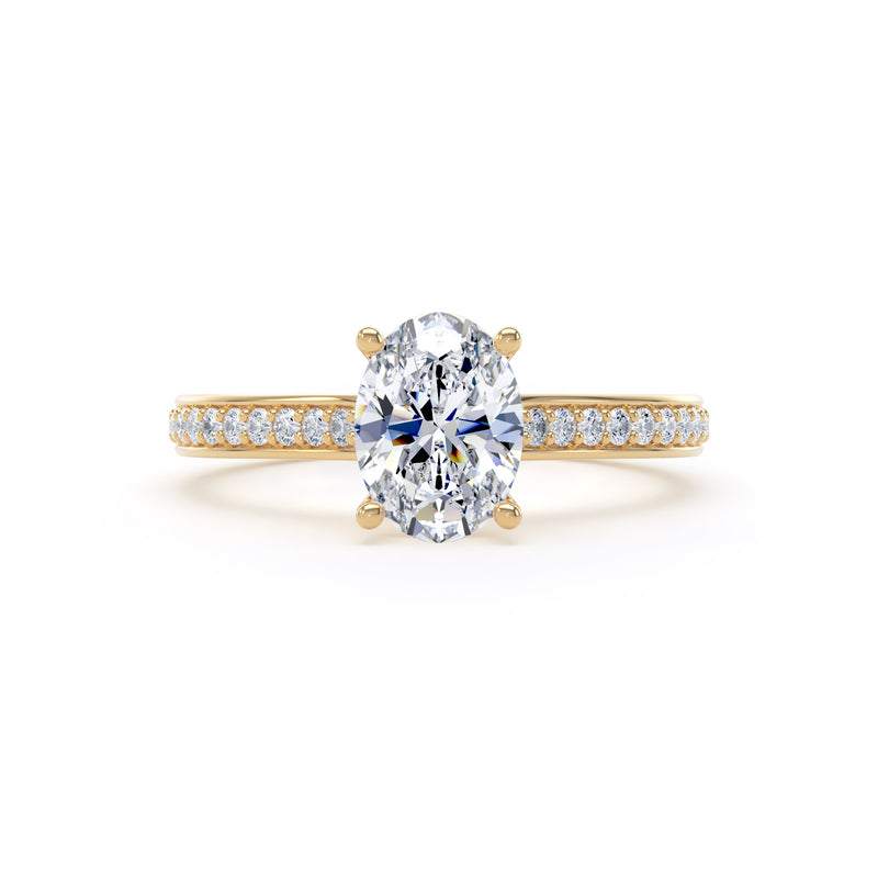 Mae Oval Cut Engagement Ring in 18ct Yellow Gold