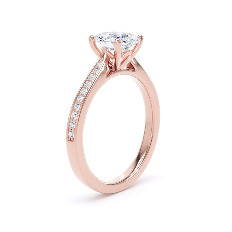 Lyra Oval Cut Engagement Ring in 18ct Rose Gold