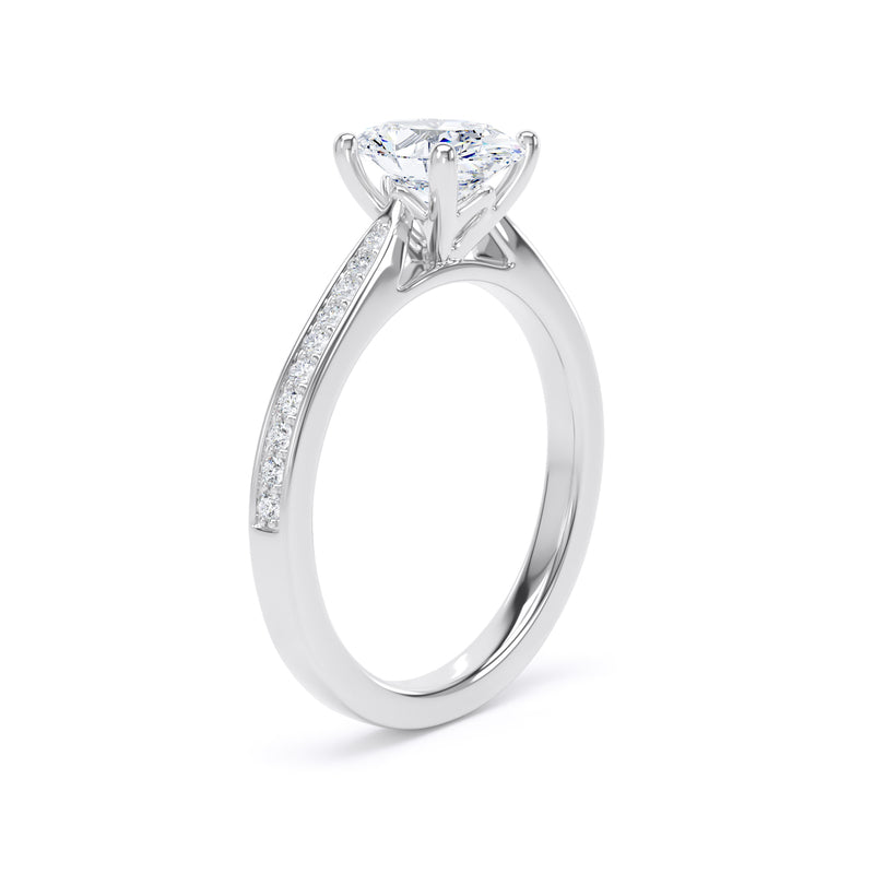 Lyra Oval Cut Engagement Ring in Platinum 950