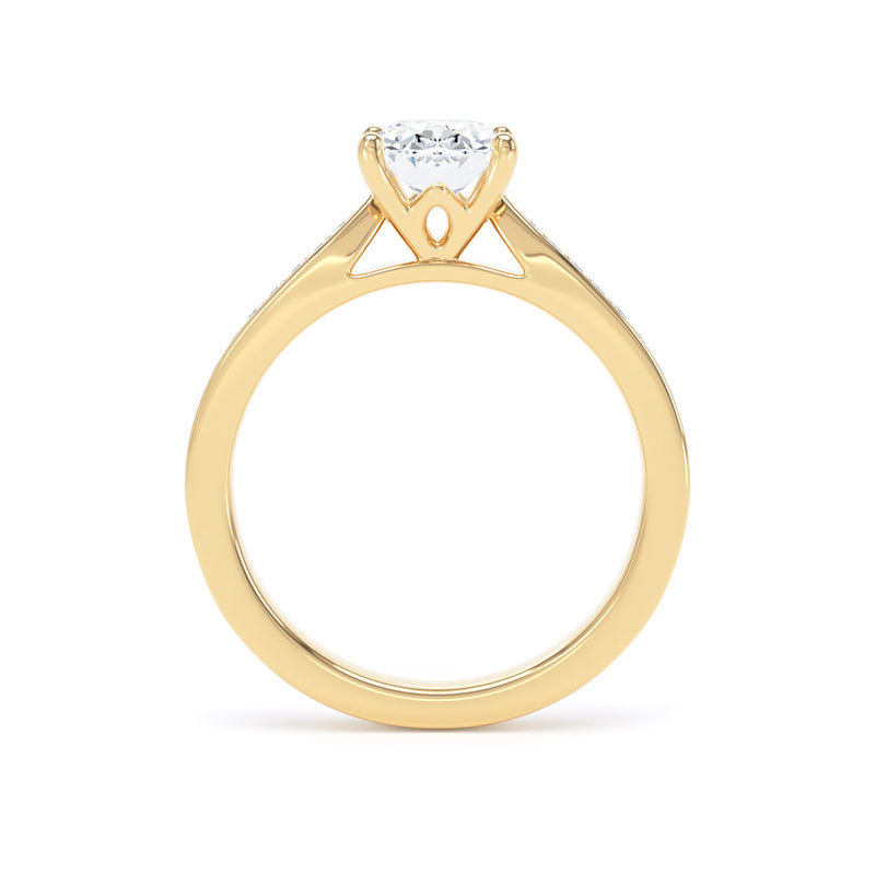 Lyra Oval Cut Engagement Ring in 9ct Yellow Gold