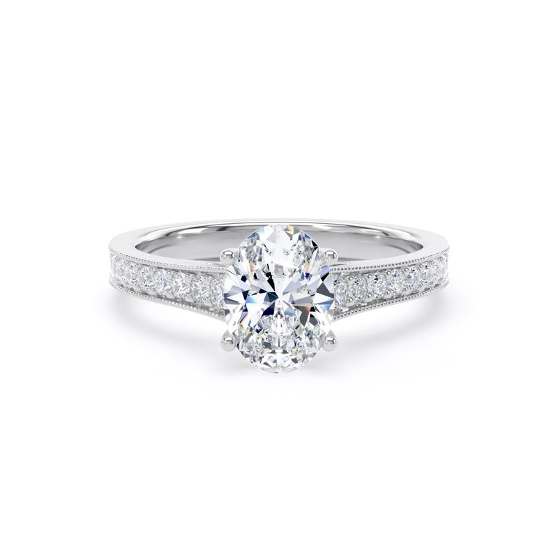 Luna Oval Cut Engagement Ring in Platinum 950