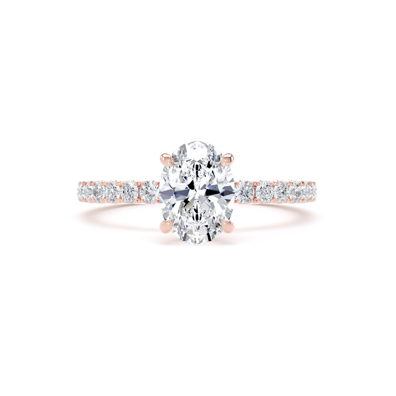 Lola Oval Cut Engagement Ring in 18ct Rose Gold