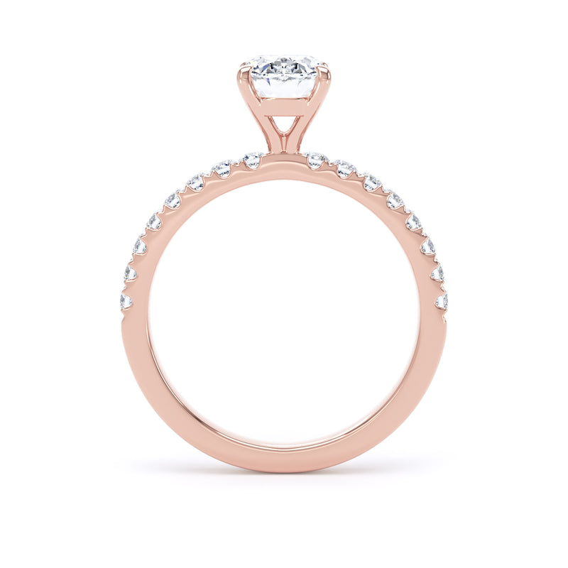 Lola Oval Cut Engagement Ring in 18ct Rose Gold
