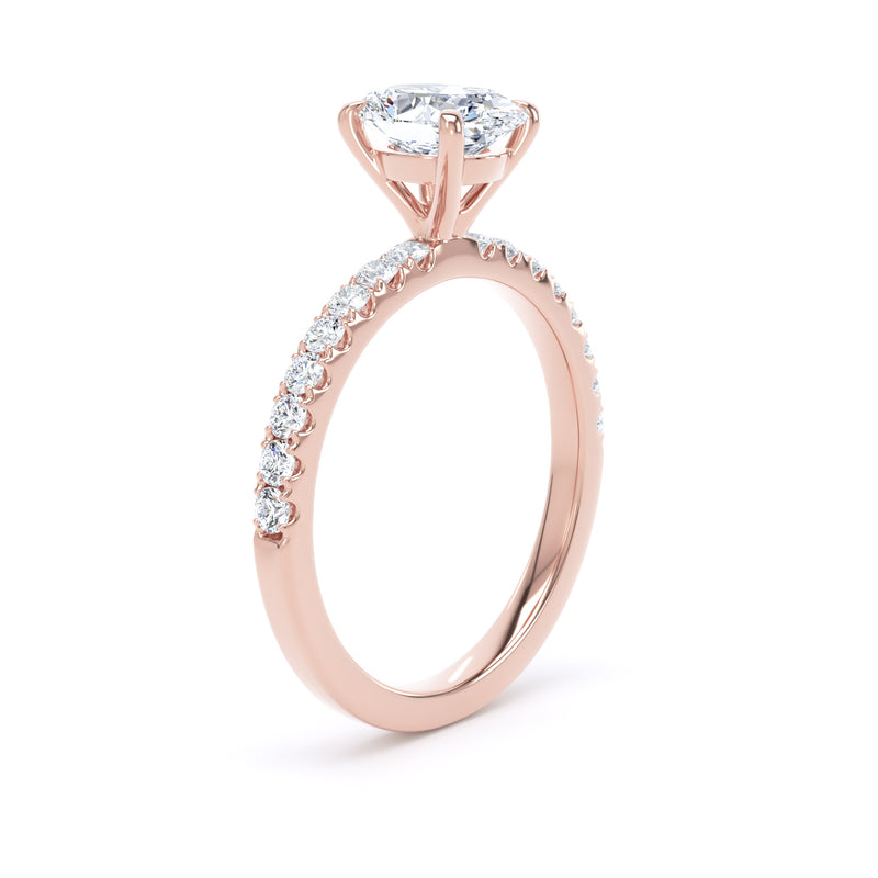 Lola Oval Cut Engagement Ring in 18ct Rose Gold