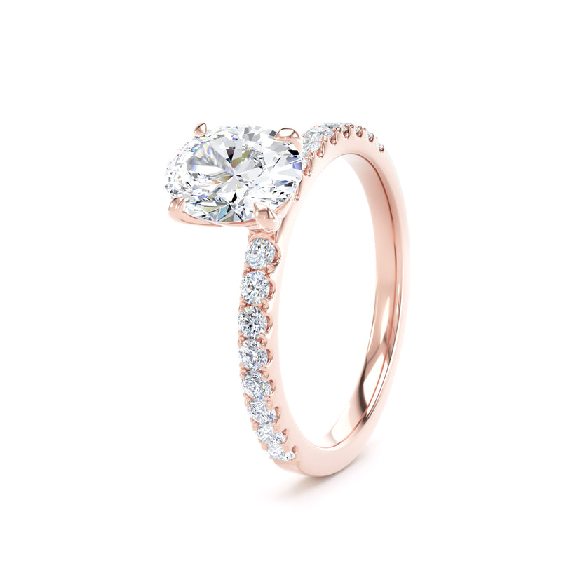 Lola Oval Cut Engagement Ring in 18ct Rose Gold