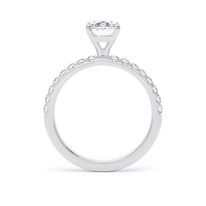 Lola Oval Cut Engagement Ring in 18ct White Gold