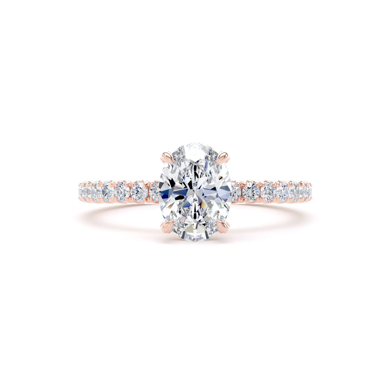 Lina Oval Cut Engagement Ring in 18ct Rose Gold