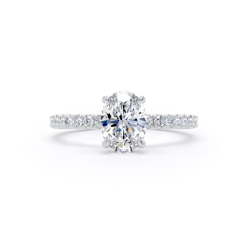 Lina Oval Cut Engagement Ring in 9ct White Gold