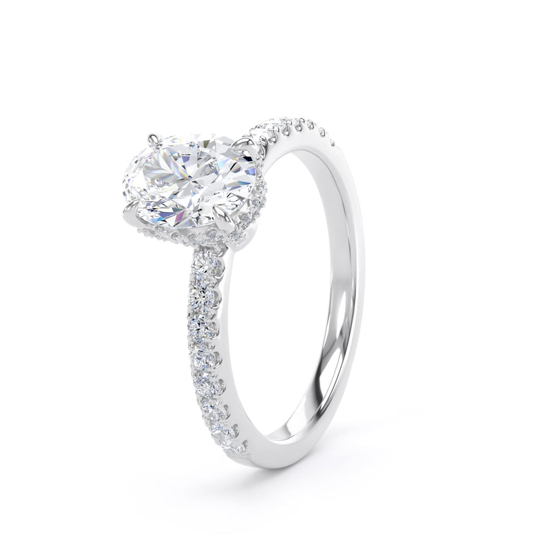 Lina Oval Cut Engagement Ring in 9ct White Gold
