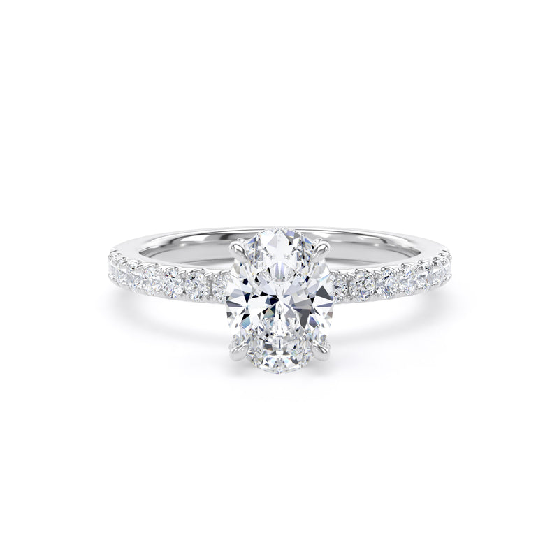 Lina Oval Cut Engagement Ring in Platinum 950