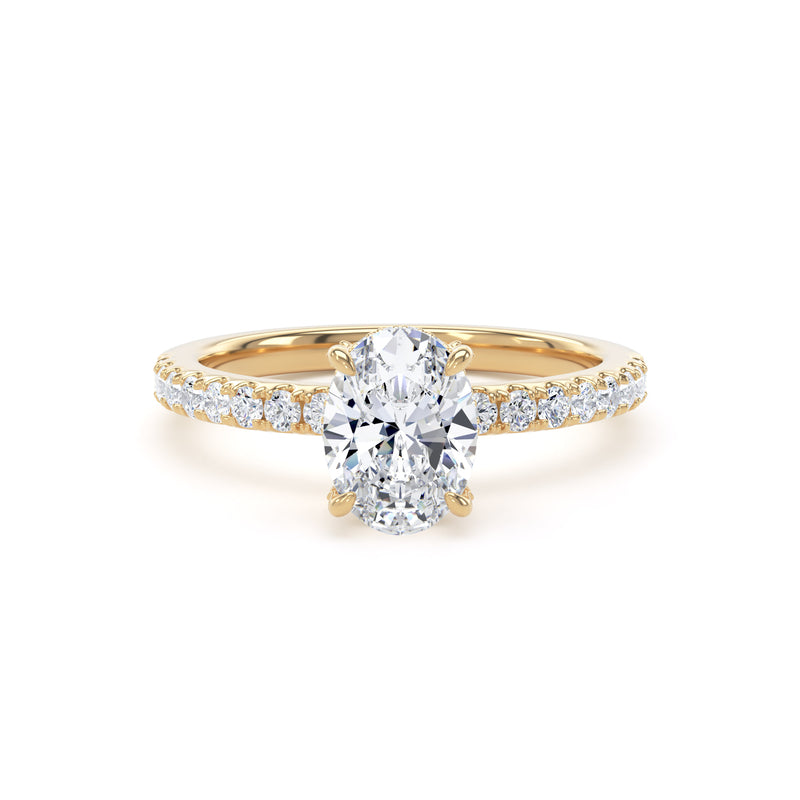 Lina Oval Cut Engagement Ring in 18ct Yellow Gold