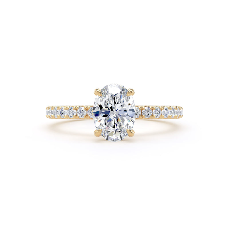 Lina Oval Cut Engagement Ring in 9ct Yellow Gold