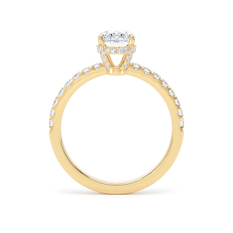 Lina Oval Cut Engagement Ring in 9ct Yellow Gold