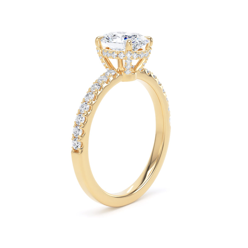 Lina Oval Cut Engagement Ring in 18ct Yellow Gold