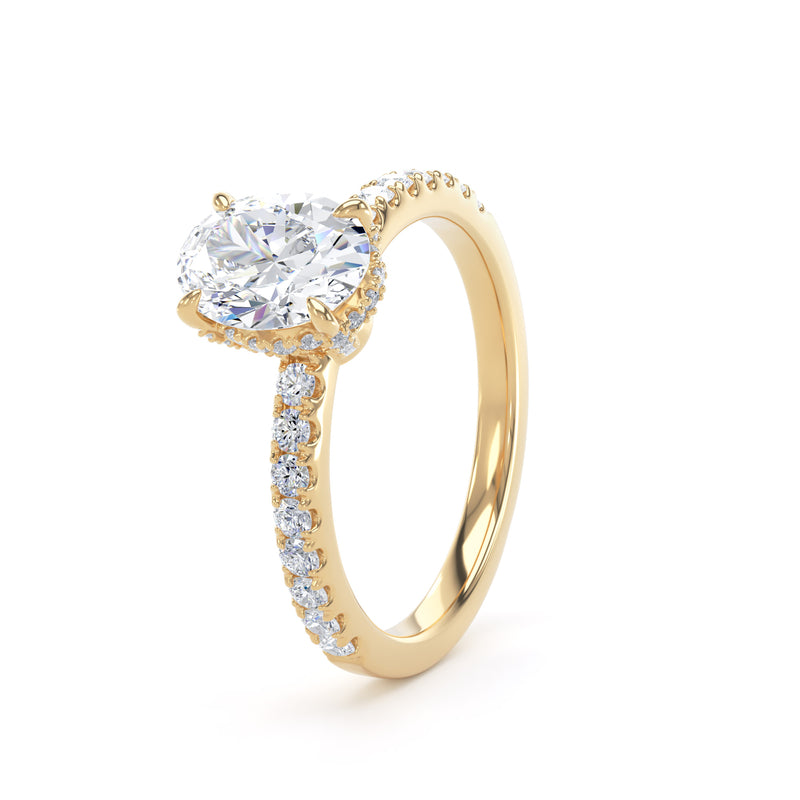 Lina Oval Cut Engagement Ring in 18ct Yellow Gold