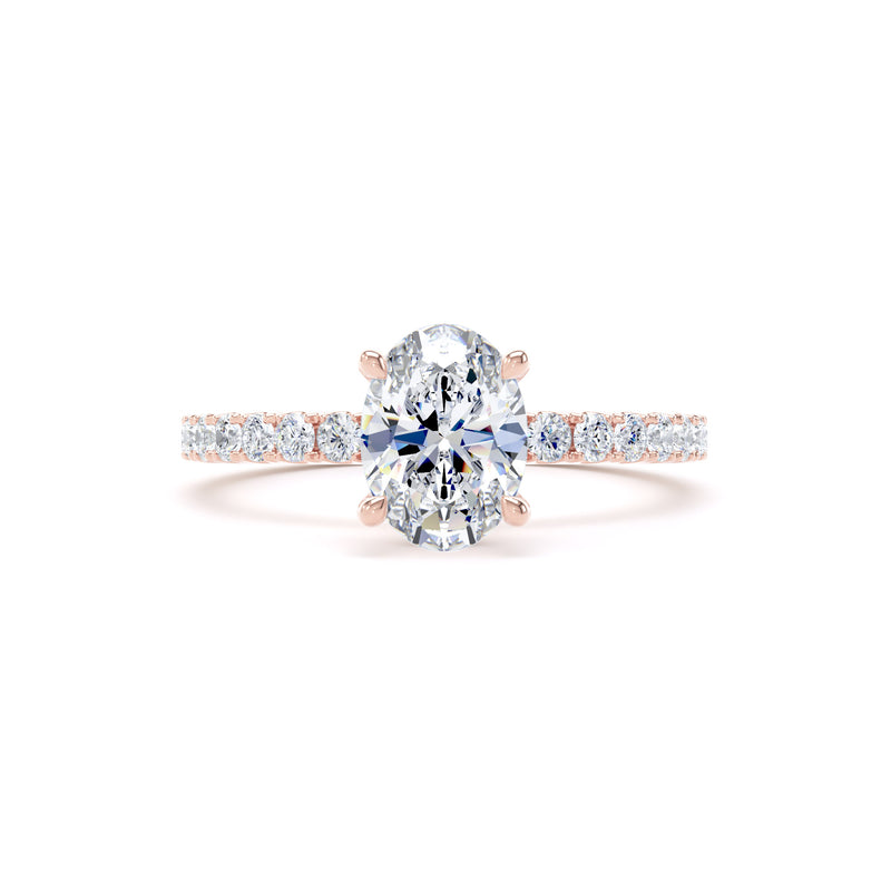 Lily Oval Cut Engagement Ring in 18ct Rose Gold
