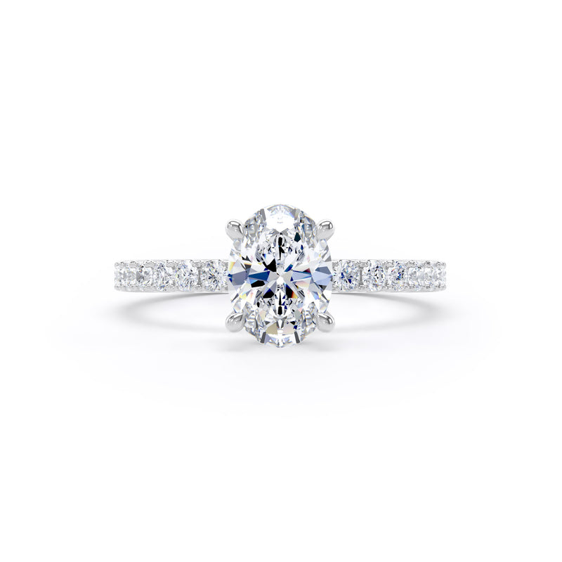 Lily Oval Cut Engagement Ring in Platinum 950