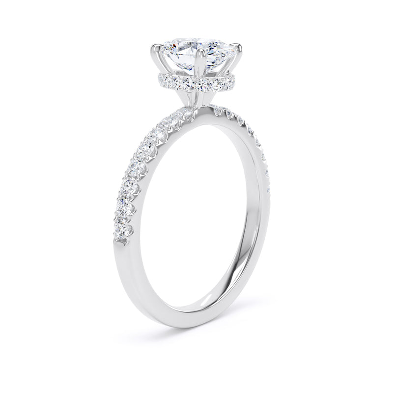 Lily Oval Cut Engagement Ring in 9ct White Gold
