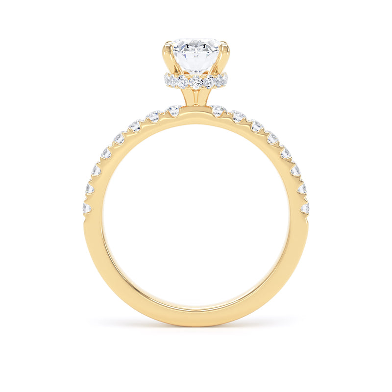 Lily Oval Cut Engagement Ring in 9ct Yellow Gold