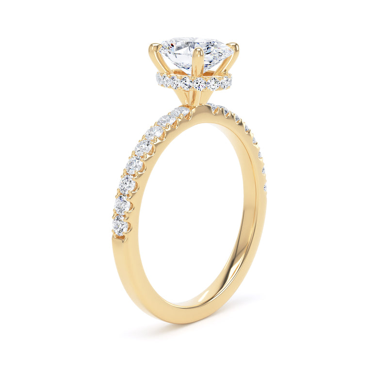 Lily Oval Cut Engagement Ring in 9ct Yellow Gold