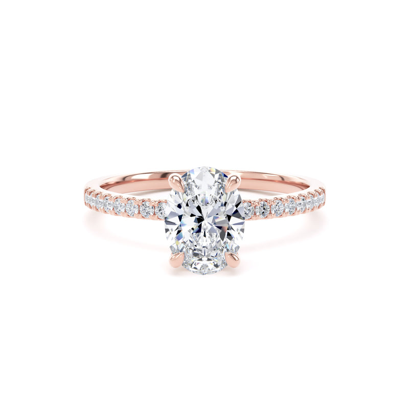 Lara Oval Cut Engagement Ring in 18ct Rose Gold