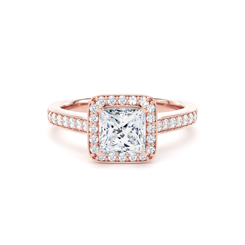 Lana Princess Cut Engagement Ring in 18ct Rose Gold