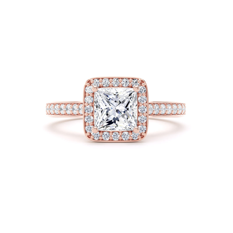 Lana Princess Cut Engagement Ring in 18ct Rose Gold