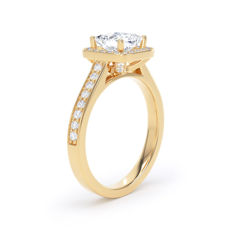 Lana Princess Cut Engagement Ring in 9ct Yellow Gold