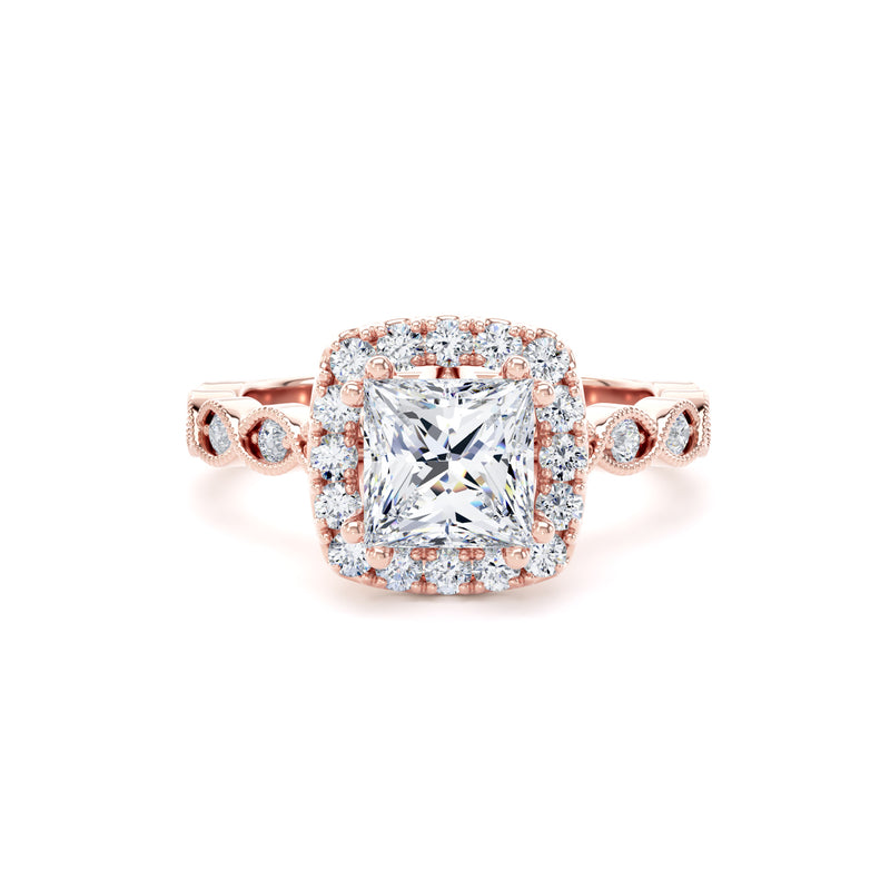 Kay Princess Cut Engagement Ring in 18ct Rose Gold