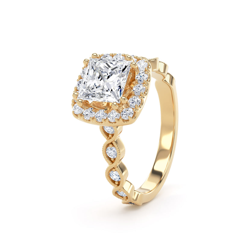 Kay Princess Cut Engagement Ring in 18ct Yellow Gold