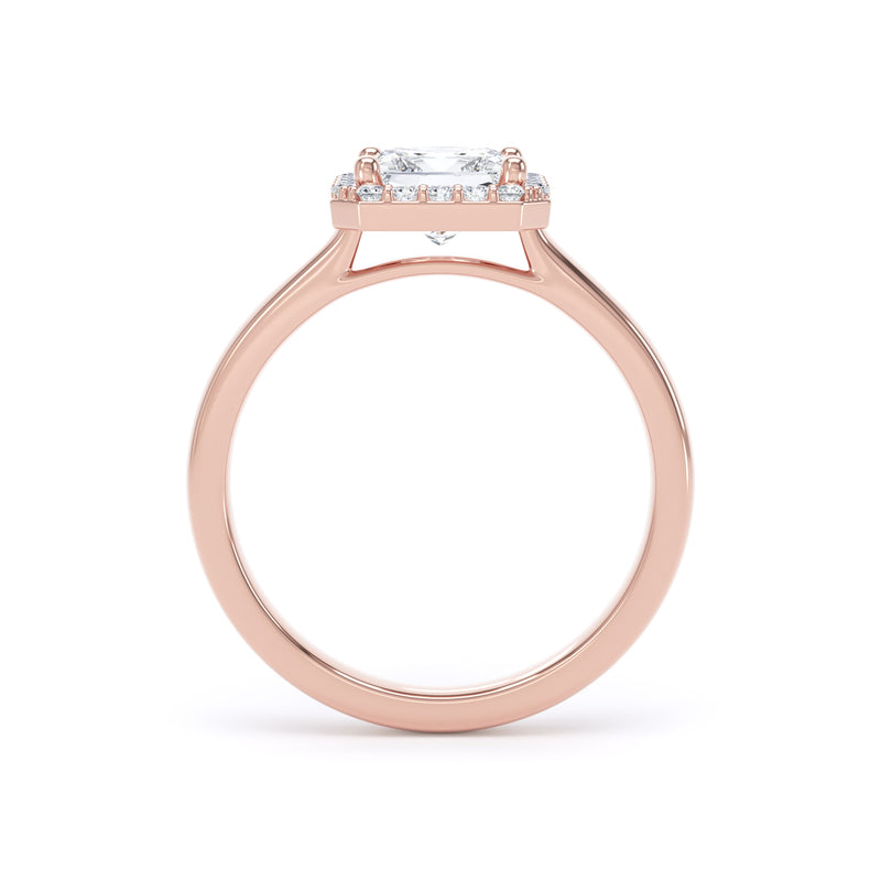 Kate Princess Cut Engagement Ring in 18ct Rose Gold