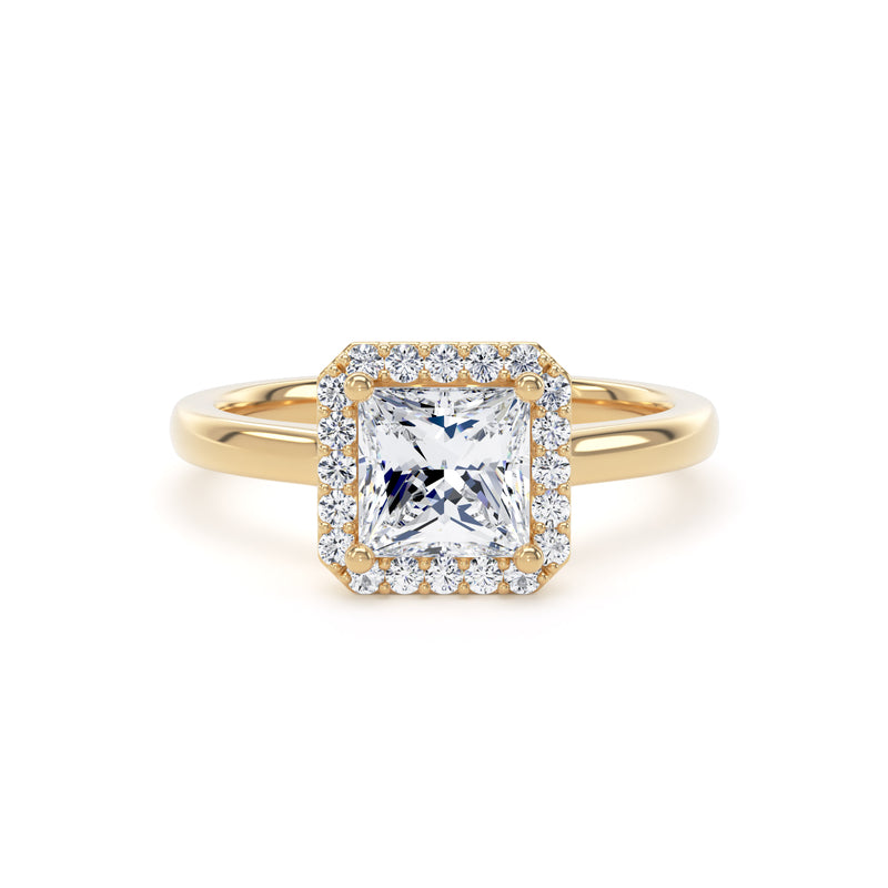 Kate Princess Cut Engagement Ring in 9ct Yellow Gold