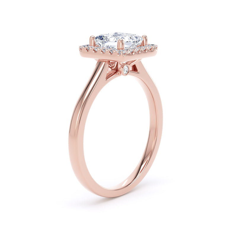 Kara Princess Cut Engagement Ring in 18ct Rose Gold