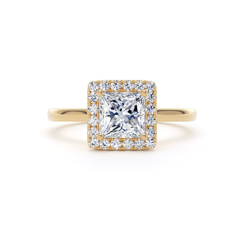 Kara Princess Cut Engagement Ring in 18ct Yellow Gold
