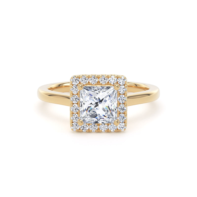 Kara Princess Cut Engagement Ring in 18ct Yellow Gold