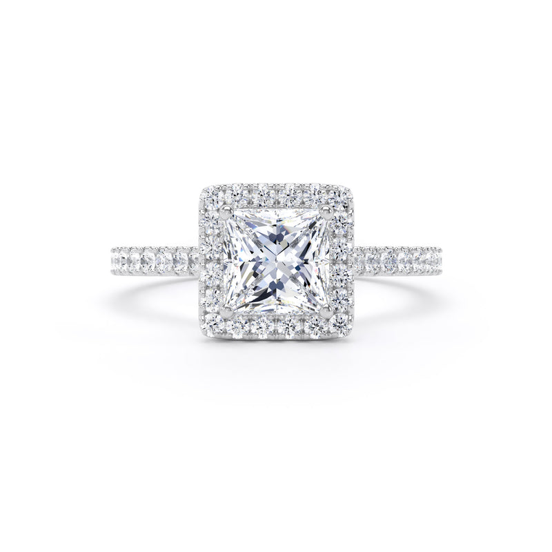 June Princess Cut Engagement Ring in 18ct White Gold