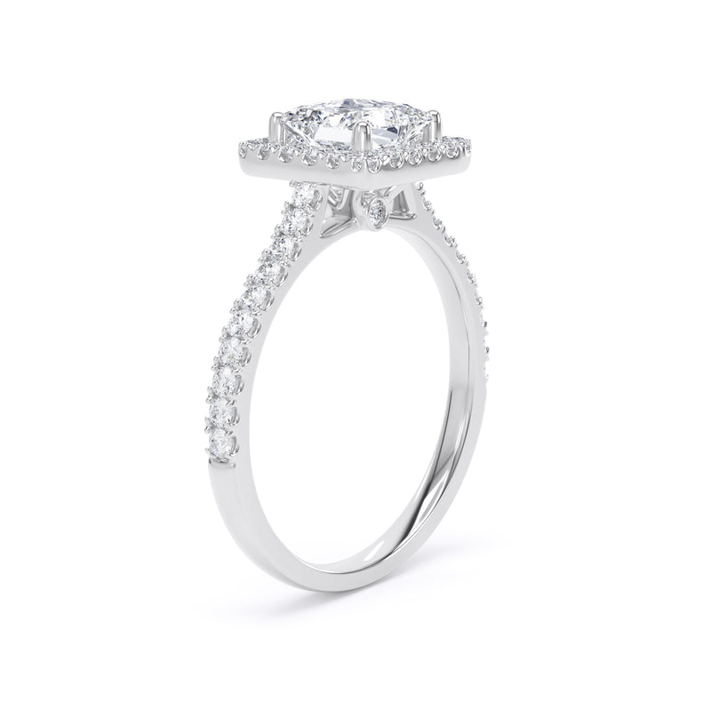 June Princess Cut Engagement Ring in 18ct White Gold