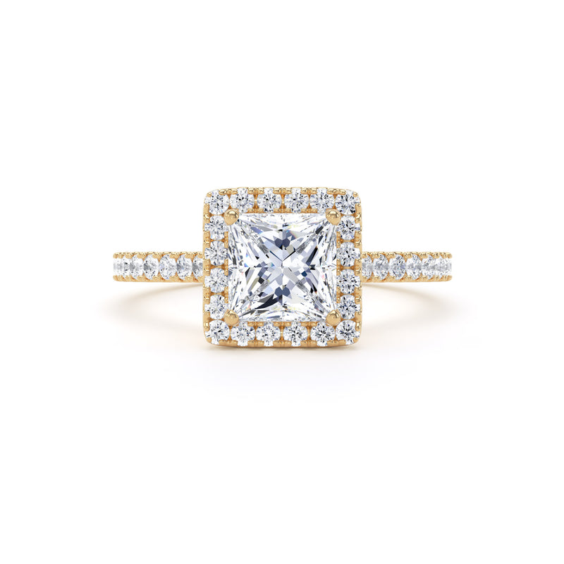 June Princess Cut Engagement Ring in 18ct Yellow Gold