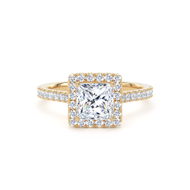 June Princess Cut Engagement Ring in 18ct Yellow Gold