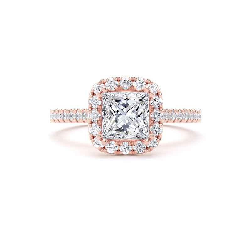 Joy Princess Cut Engagement Ring in 9ct Rose Gold